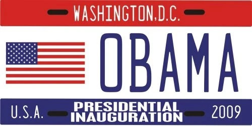 Barack Obama for President Inauguration License plate 1