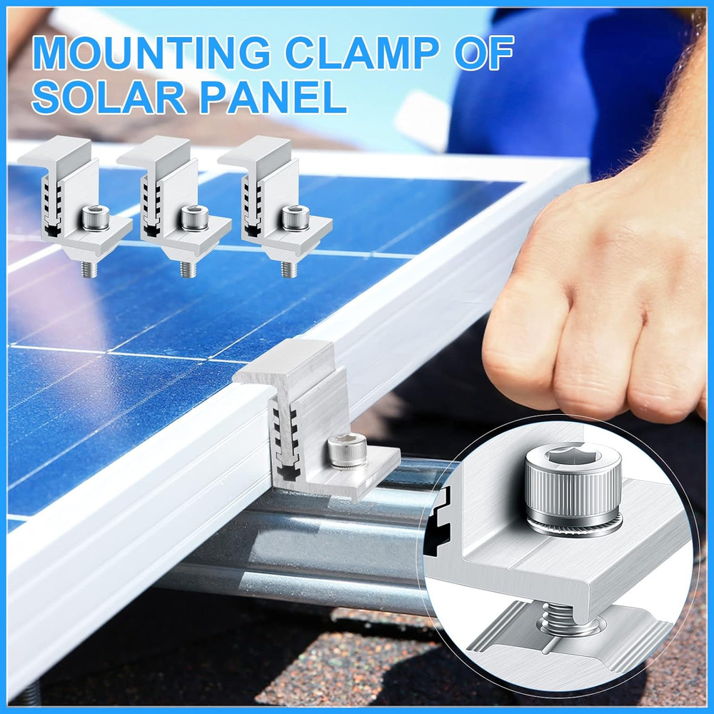 Solar Panel End Clamp Mounting Z Bracket Mid Clamps Aluminum Rail End Clamps Cli