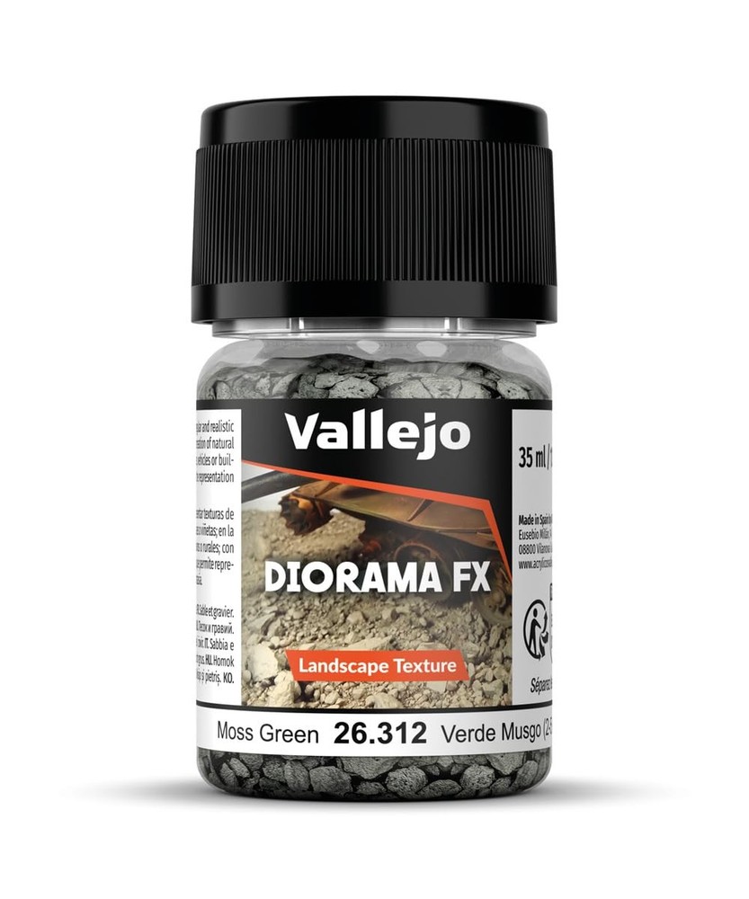 Vallejo Diorama FX Landscape Texture – Moss Green, 2–5 mm, 35 ml