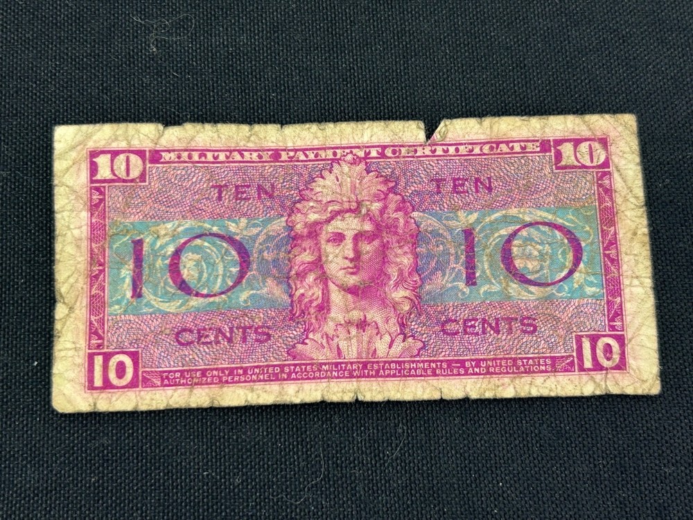 Vintage US Military Payment Certificate 10 Cent Series 521 Note