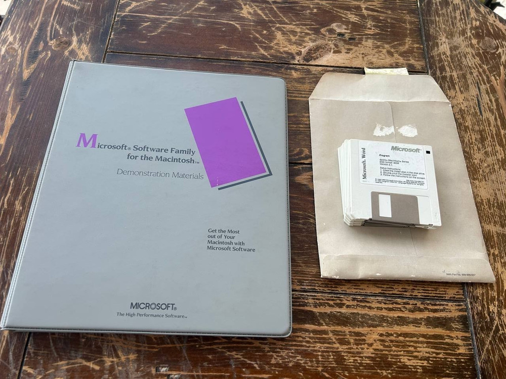 Vintage Microsoft Macintosh Demo Software Lot Excel Word Multiplan Floppy