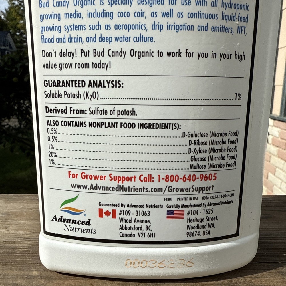 Advanced Nutrients Bud Candy flower booster bloom enhancer stimulator 1L