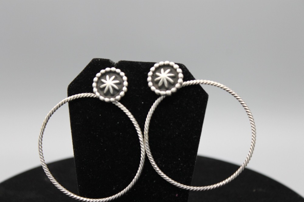 Sterling Silver Power Hoop Earrings