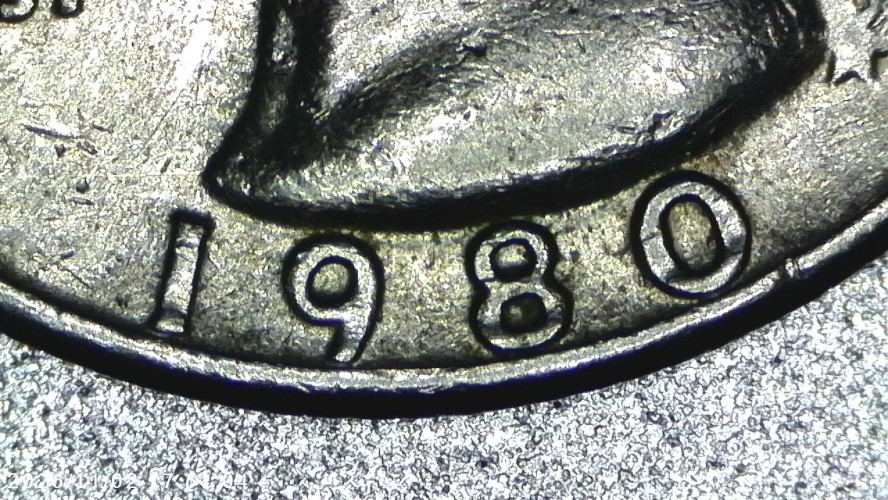 1980-D Washington Quarter Die Strike Error Nice Coin