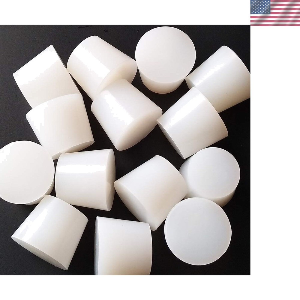 Versatile White Silicone Stoppers, Tapered Design for Bottles & Lab Use, 3 Pcs