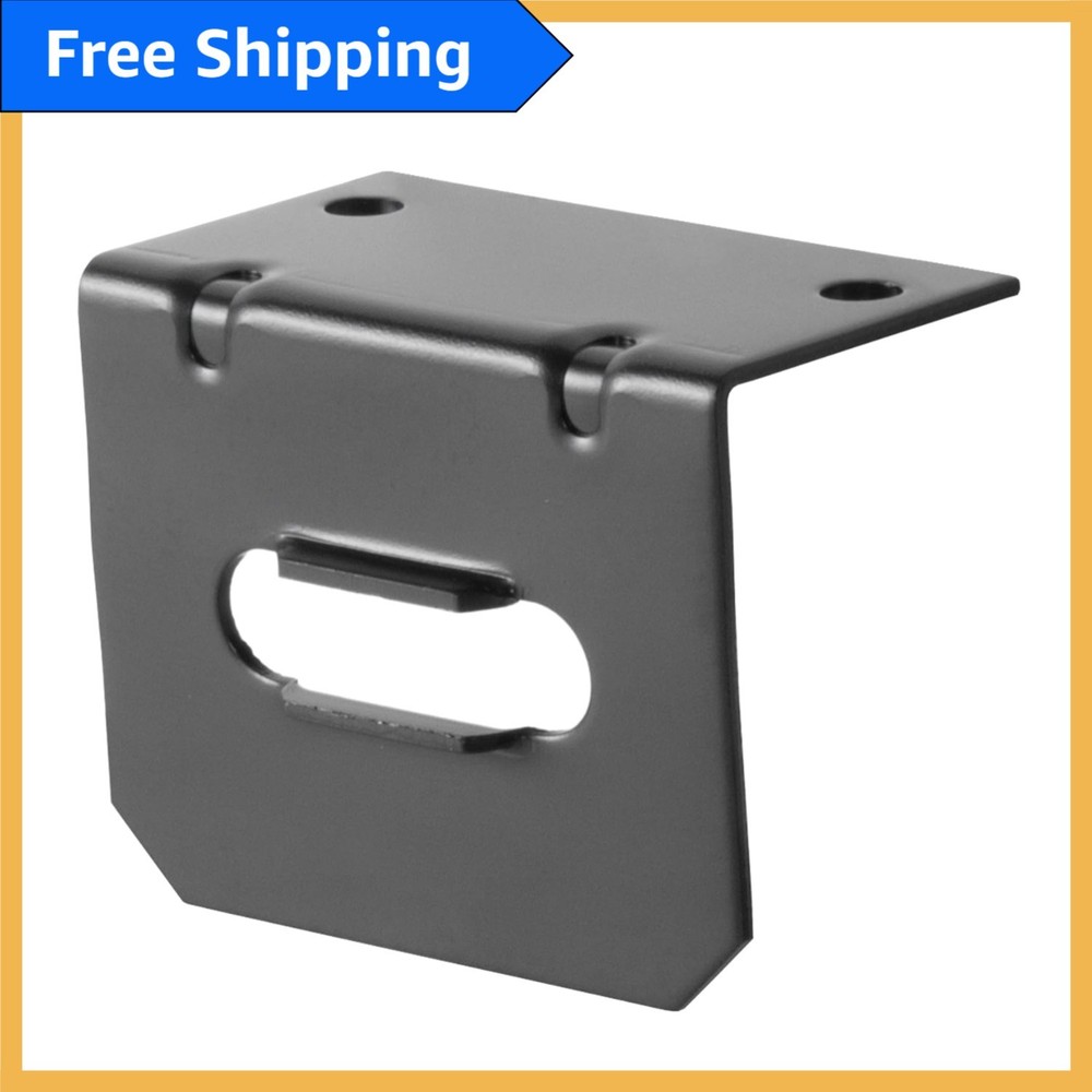Secure 4-Way Flat Connector Mounting Bracket - Easy Install, Gloss Black Finish