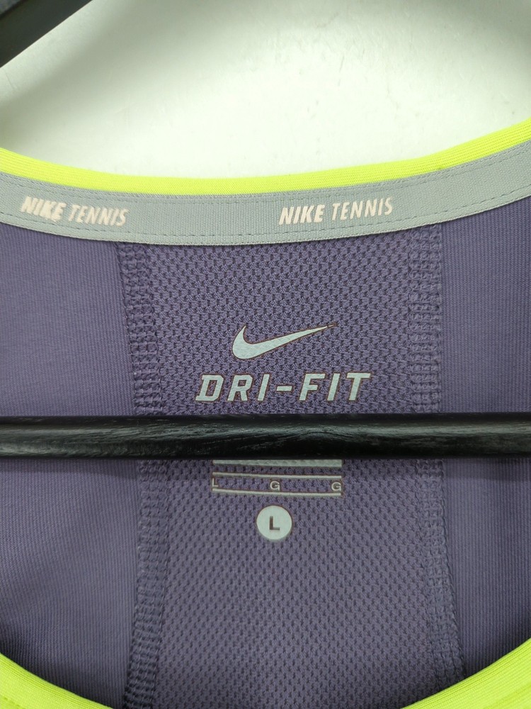 Nike Men's T-Shirt L Grey Polyester with Elastane Sleeveless Round Neck Basic