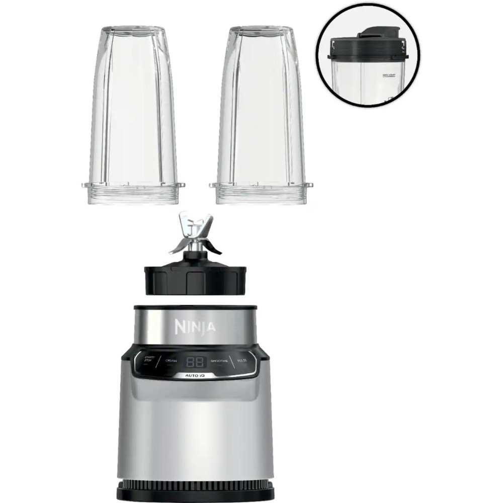 Ninja - Nutri-Blender Pro Personal Blender with Auto-iQ - Cloud Silver
