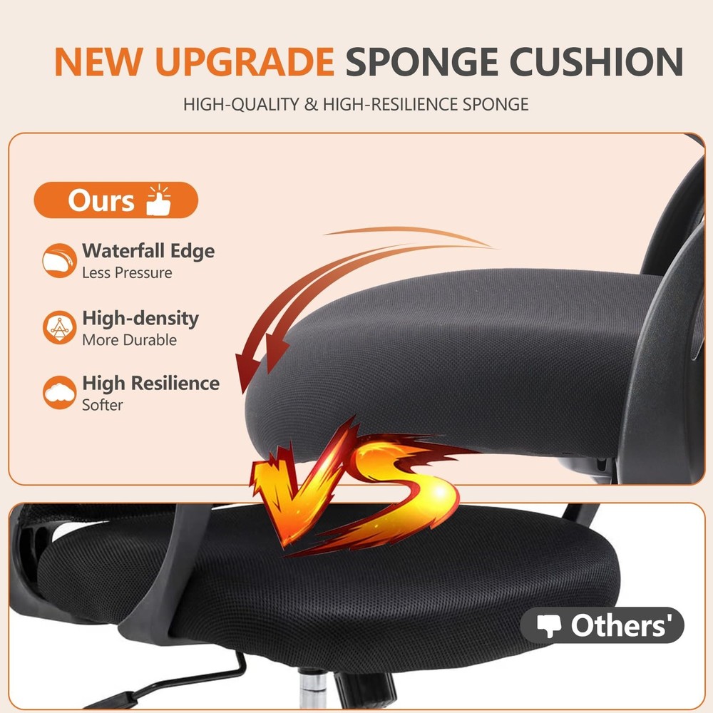 Sweetcrispy Tall Drafting Desk Chair - Ergonomic High Stool Computer with Adj...