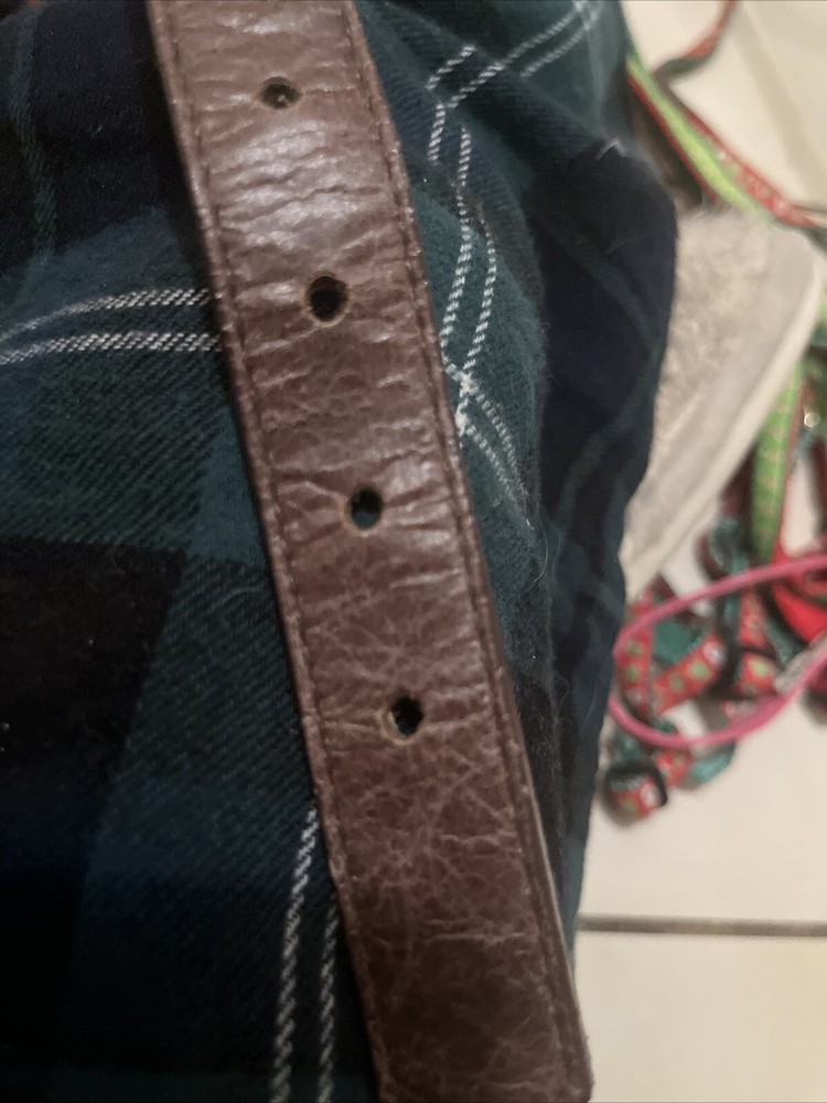 Dog Collar Leather Distressed Brown 18