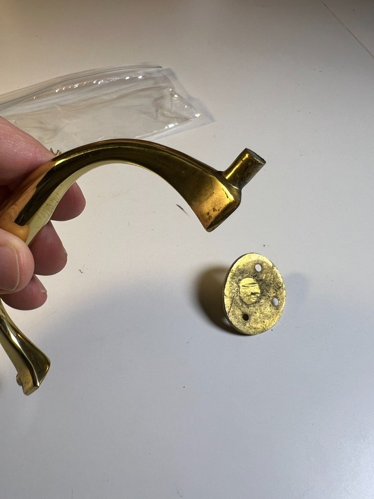 Antique Solid Brass Folding Chest Handle Drop Pull 6.5” Marine Campaign Trunk