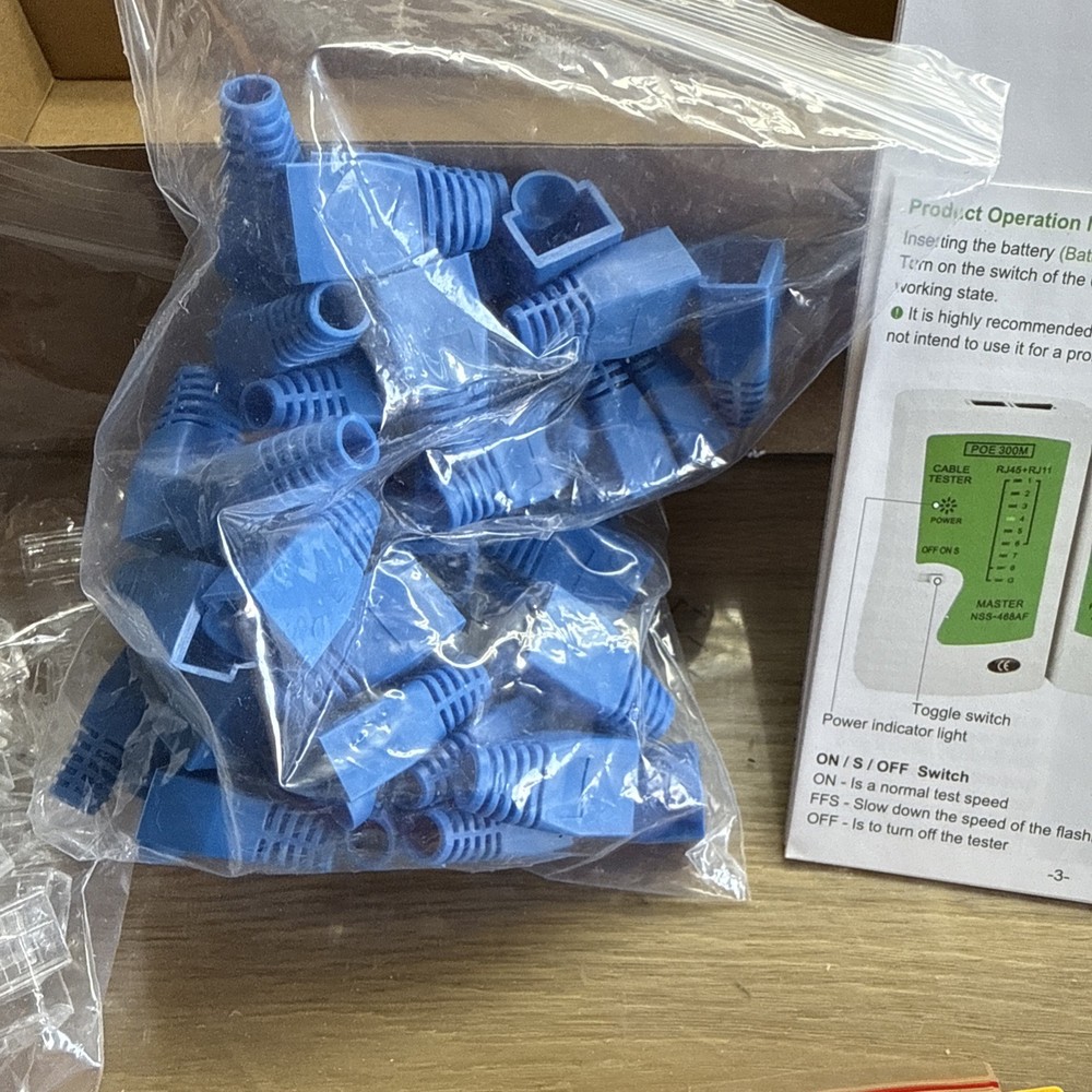 Ergonomic Pass-Through Crimper & Testing Kit for Ethernet Cable Installation