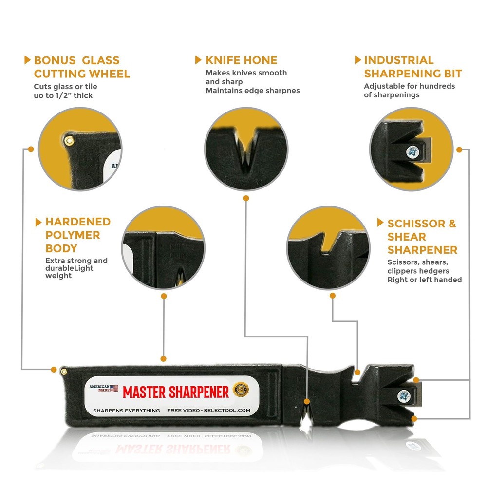 Master Knife Sharpener Premium 4-Stage Knife Sharpener for Kitchen Knives, Po...
