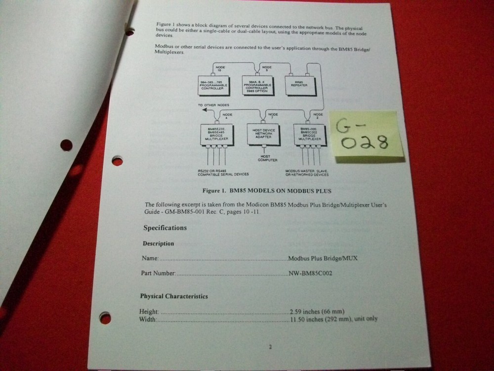 MODICON BM85 MODBUS PLUS BRIDGE/MULTIPLEXER & PROGRAMMABLE CONTROLLER GUIDES EXC