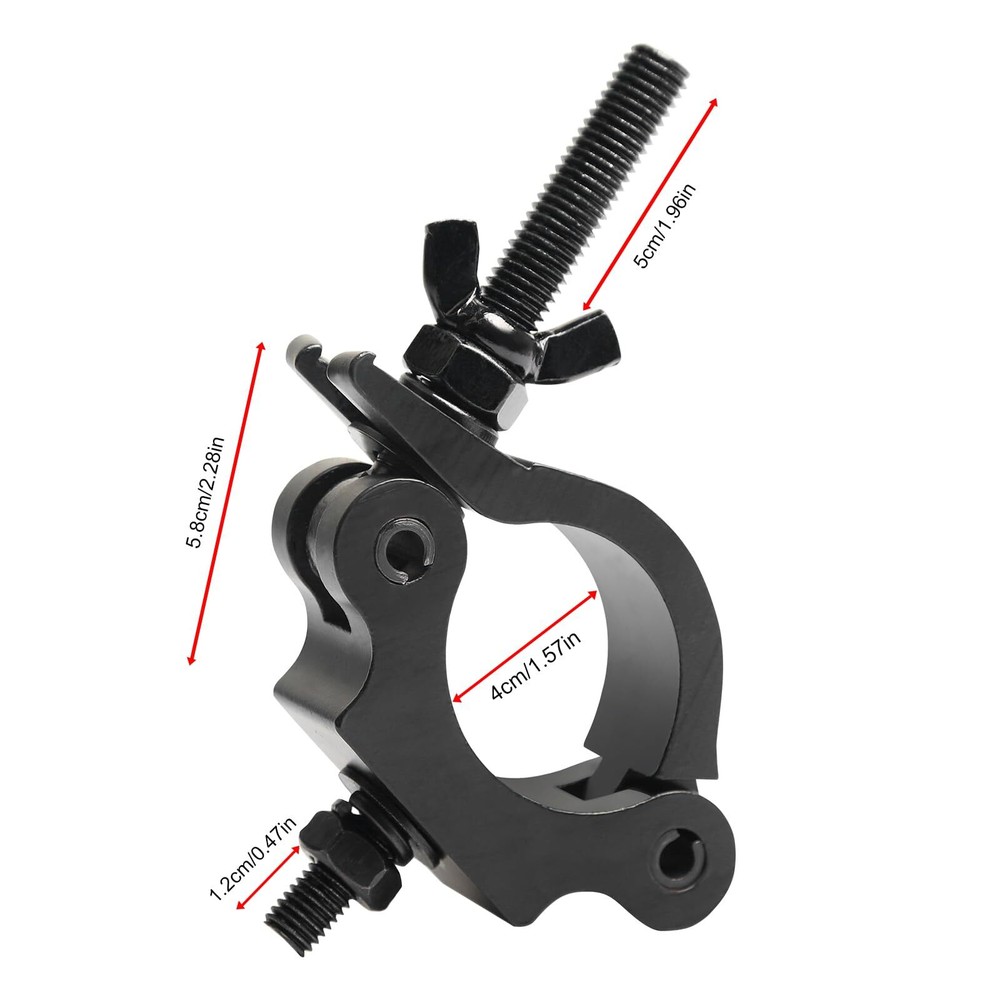 2 Pack Black Stage Light Clamps Quick Release Truss 42-52mm