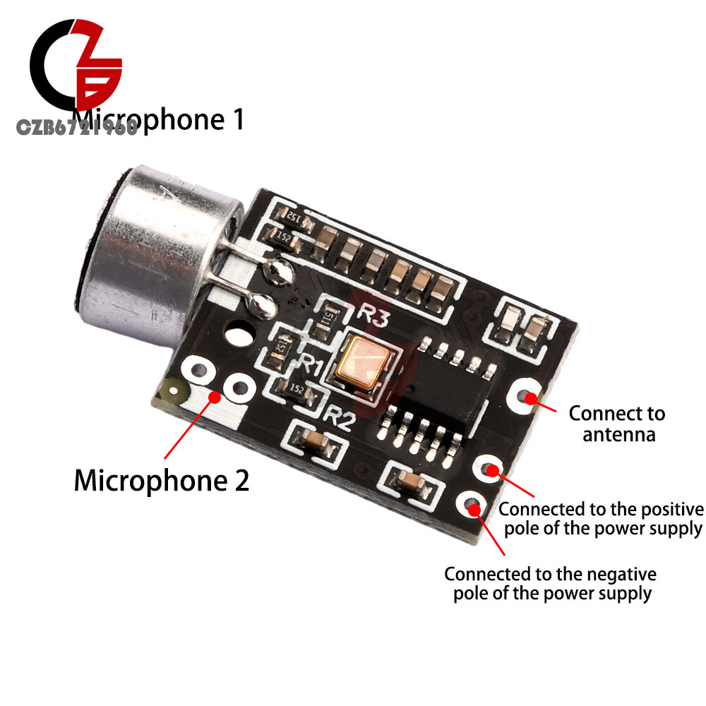 Wireless Microphone FM 88.7MHz Transmitter Module Support Dual-channel Stereo