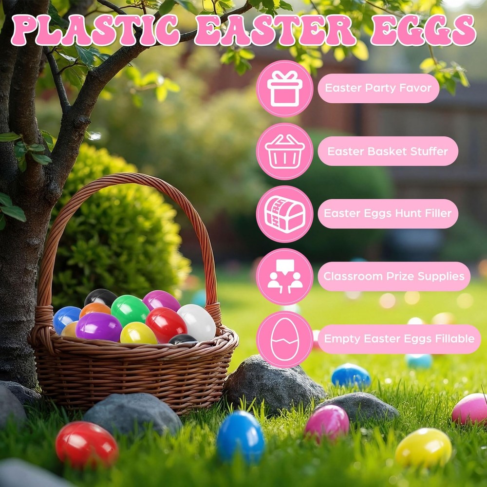 Easter Eggs 2.4” - Black Fillable Easter Eggs - 120 Pcs Easter Basket Stuffer...