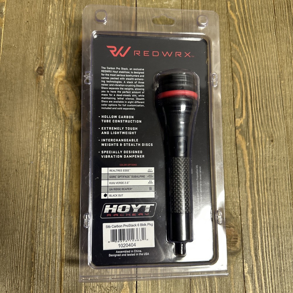 NEW Hoyt Carbon Pro Stack Bow Stabilizer Black 6" and 5.9 oz ProStack