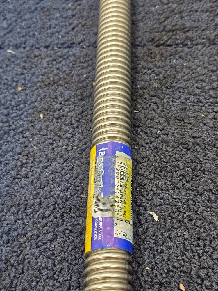 (QTY 3) BrassCraft SWB00-18N Coated Stainless Steel Water Heater Connector 18" L