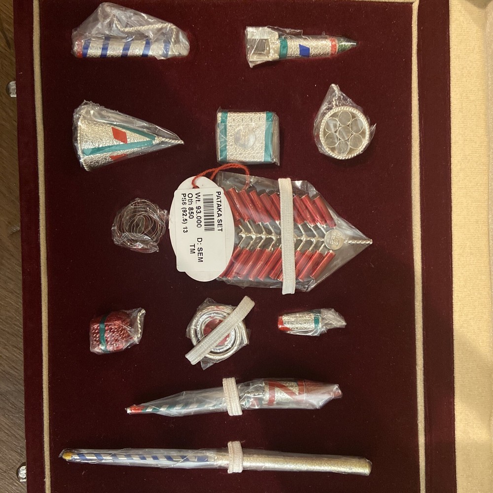 Sterling Silver miniature Fire Cracker Replica Set, 93 grams