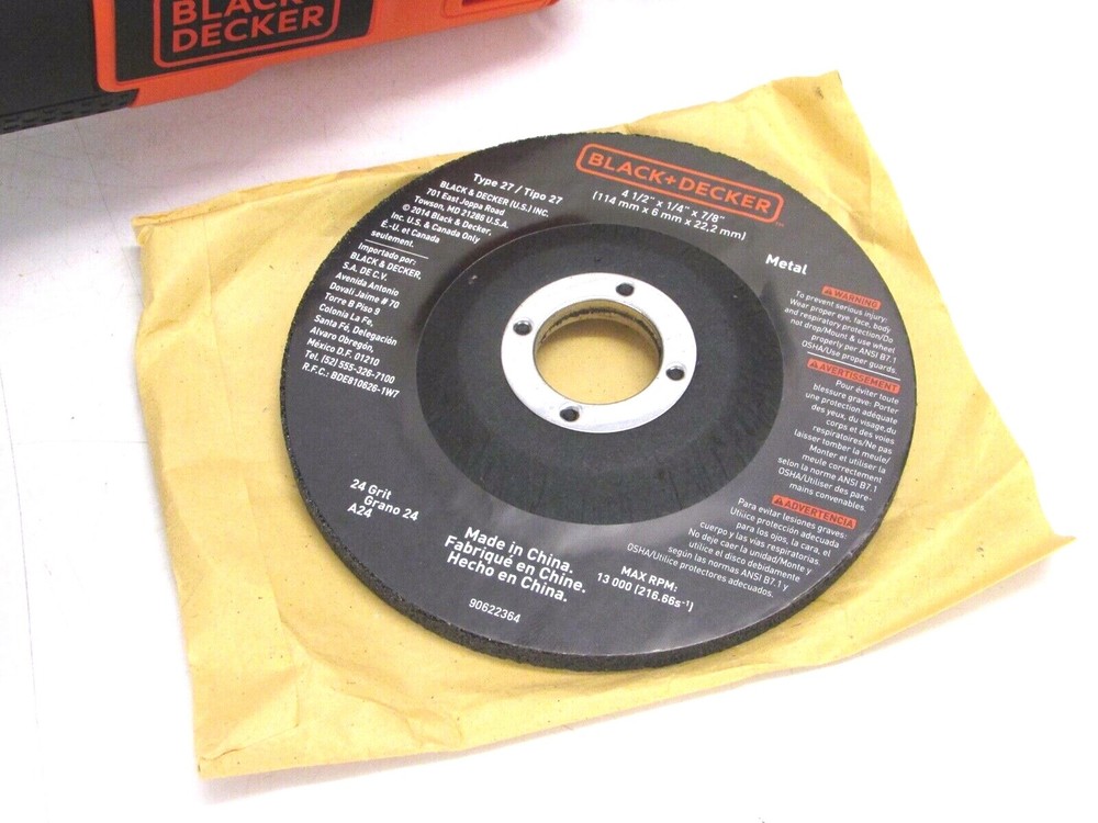 NEW! BLACK & DECKER 4-1/2" ANGLE GRINDER, 6 AMP, BDEG400