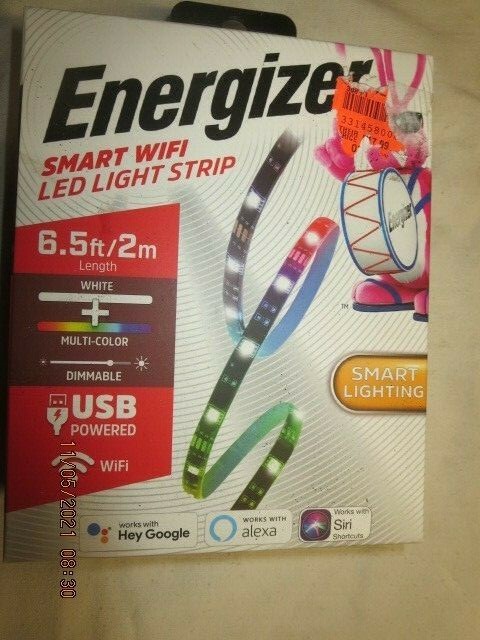 Energizer Smart WiFI LED LIGHT STRIP 6-1/2 FT. Multicolor Dimable LEDLight Strip