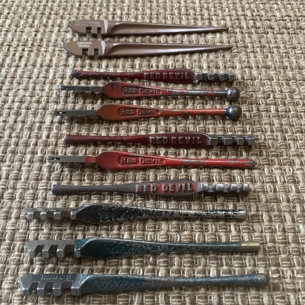 Vintage Carbide Wheel Glass Cutting Tools Craftsman Red Devil Fletcher