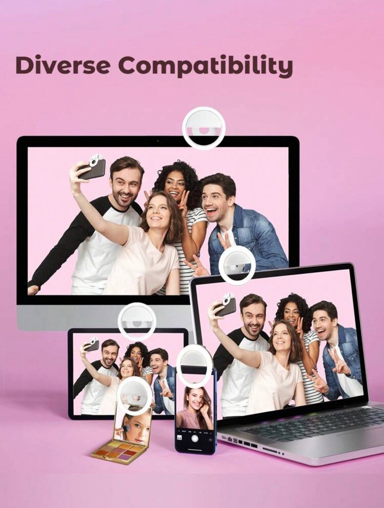 Portable White USB Rechargeable Mini Ring Light