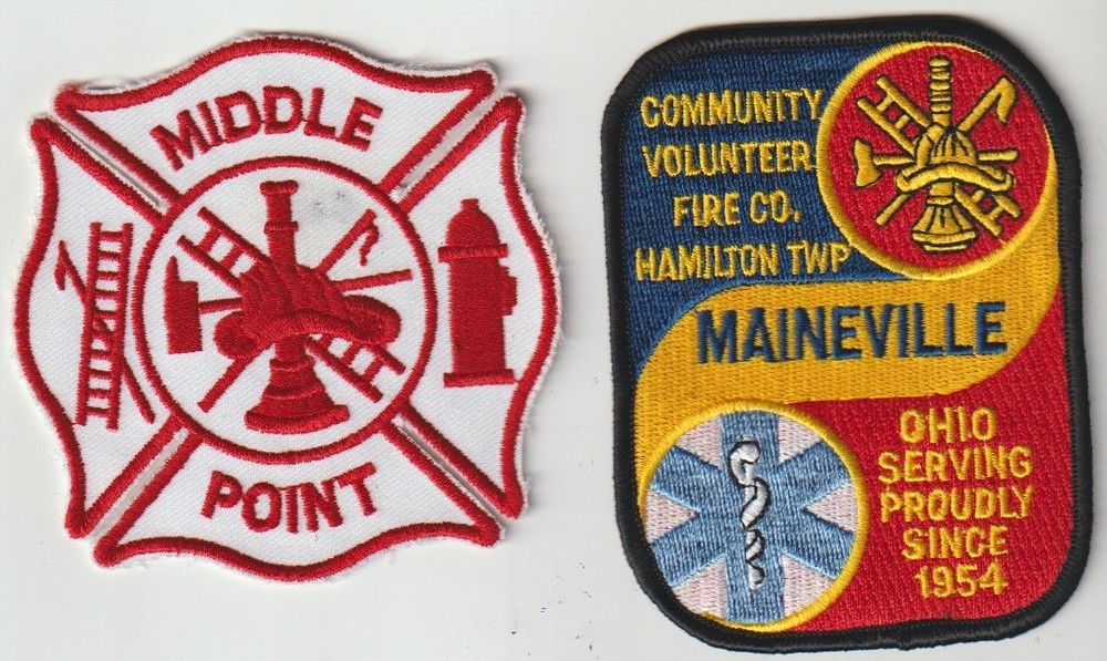 Middle Point & Maineville OH Fire Department patch ship from Australia