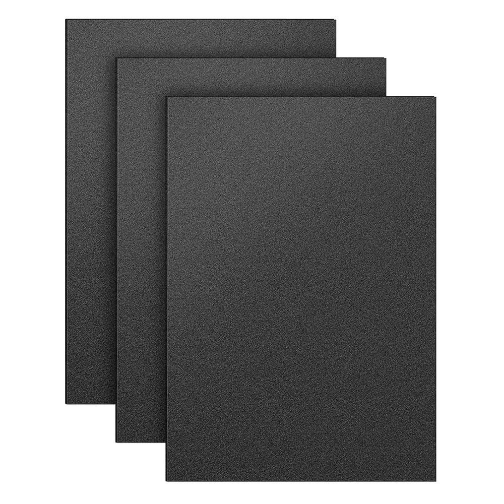 3 Pack Black ABS Plastic Sheet 1/8"x12"x16" Rigid Moldable Panel Two-Sided