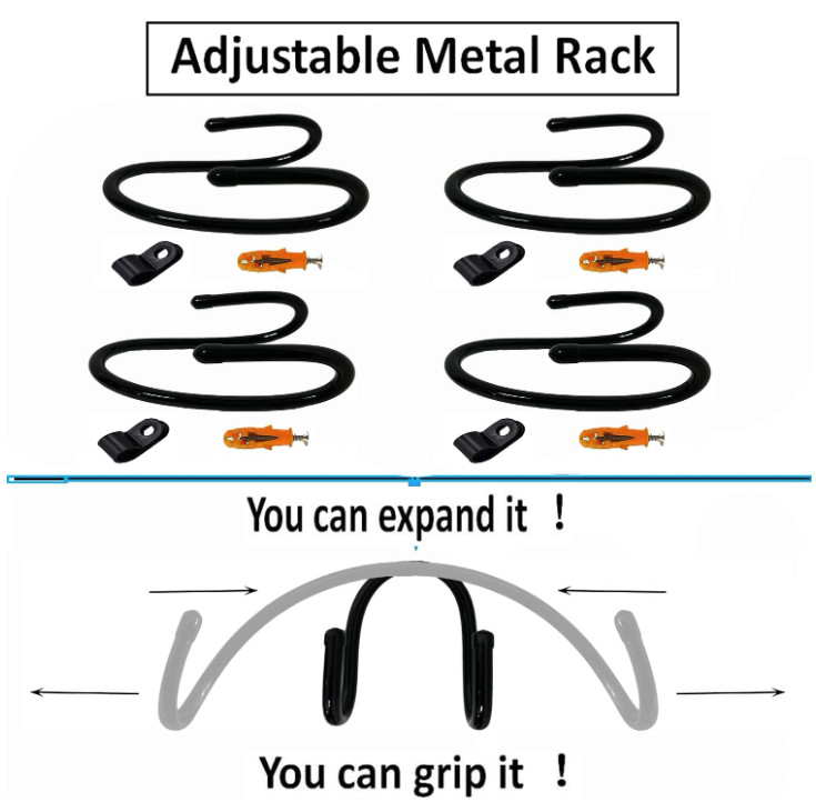 4 Pack Rolling Pin Holder Wall Mount Rack Kitchen Storage Organizer Hooks