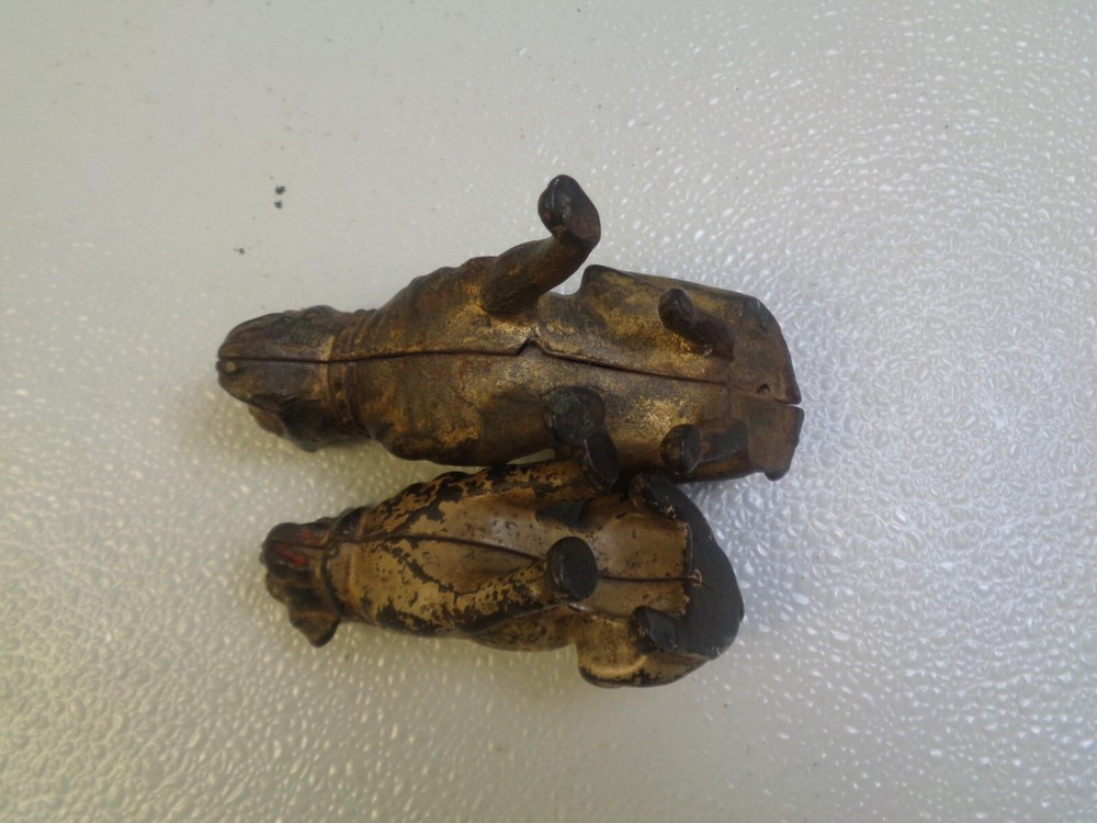 (2) Cast Iron Antique Bulldog Figurines