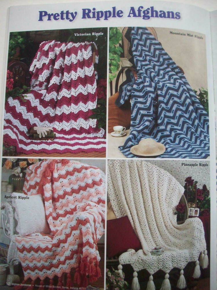 Afghan Jamboree 24 designs crochet pattern throw blanket