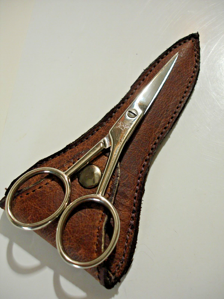 4" La Cross ITALY Professional Sharp Moustache Beard Trimming Scissors w/ Case