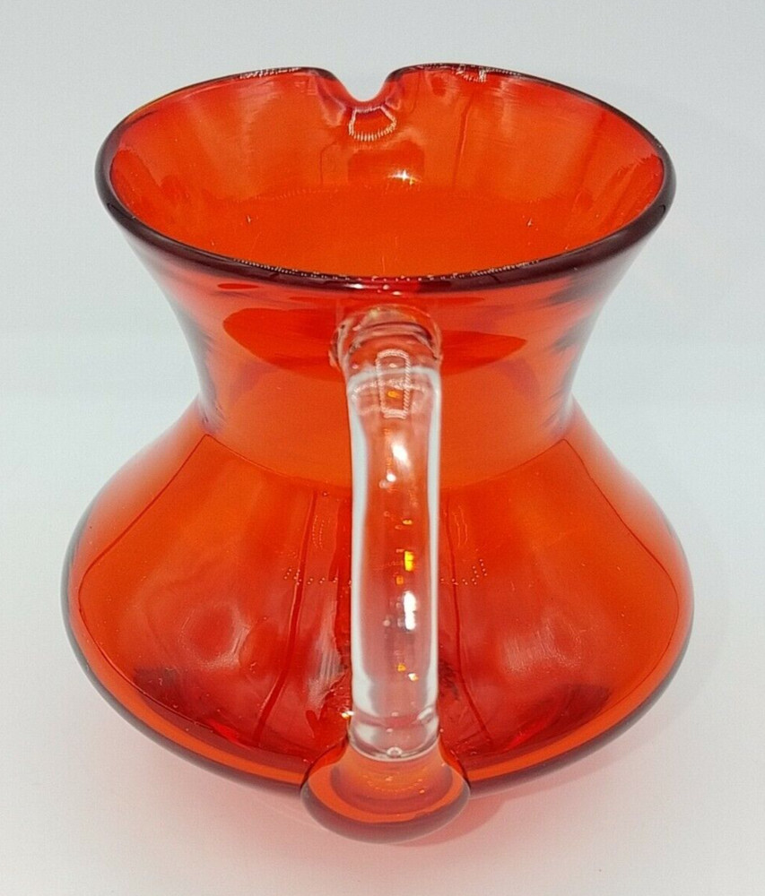 Pilgrim Creamer Red Orange 3 1/4" Tall