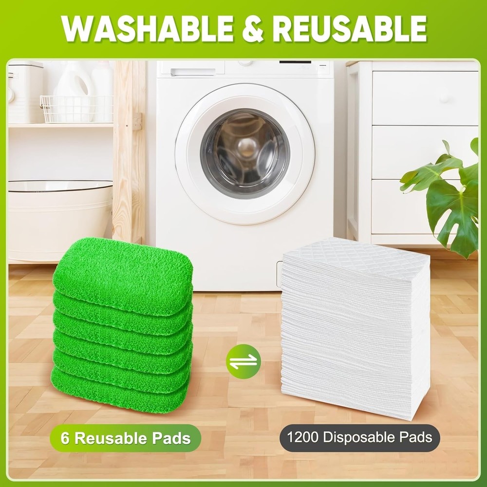 Eco-Friendly 6-Pack Microfiber Mop Pads – Deep Clean Any Floor Effortlessly