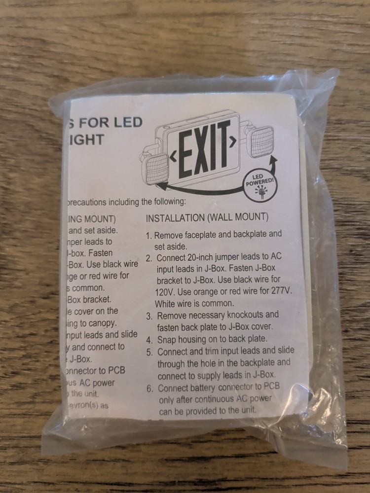 Wall Mount for LED Emergency Exit Sign Wall Mount Hardware Wing Nuts 4 3/8" x 5"