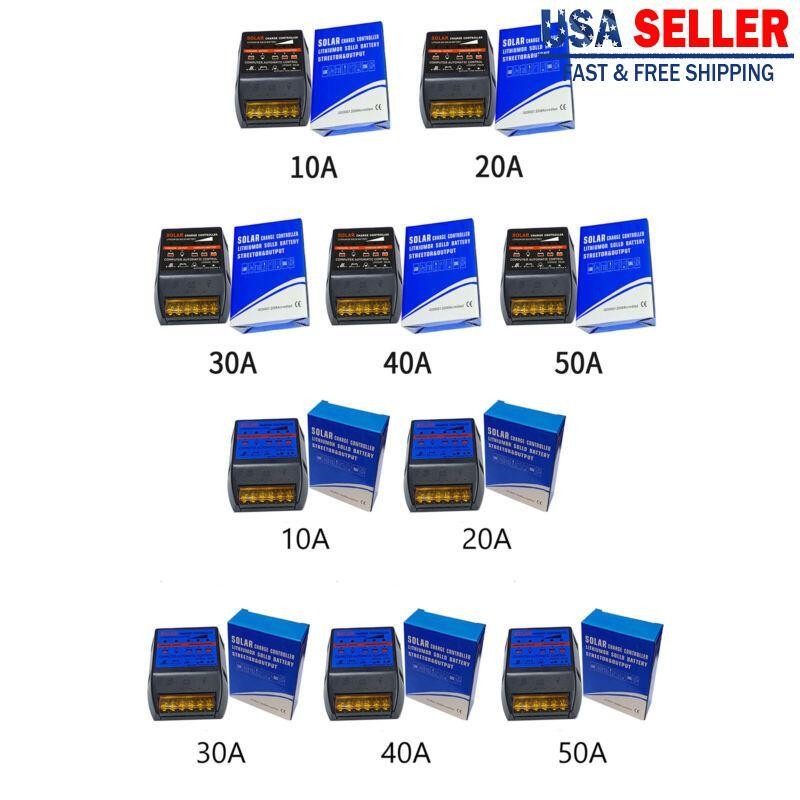 Solar Charge Controller PWM 10A-50A 12V Solar Panel Battery Control Adapter UE