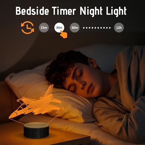 Warplane Night Lights,Kids Airplane 3D Night Light Bedside Lamp WARPLANE