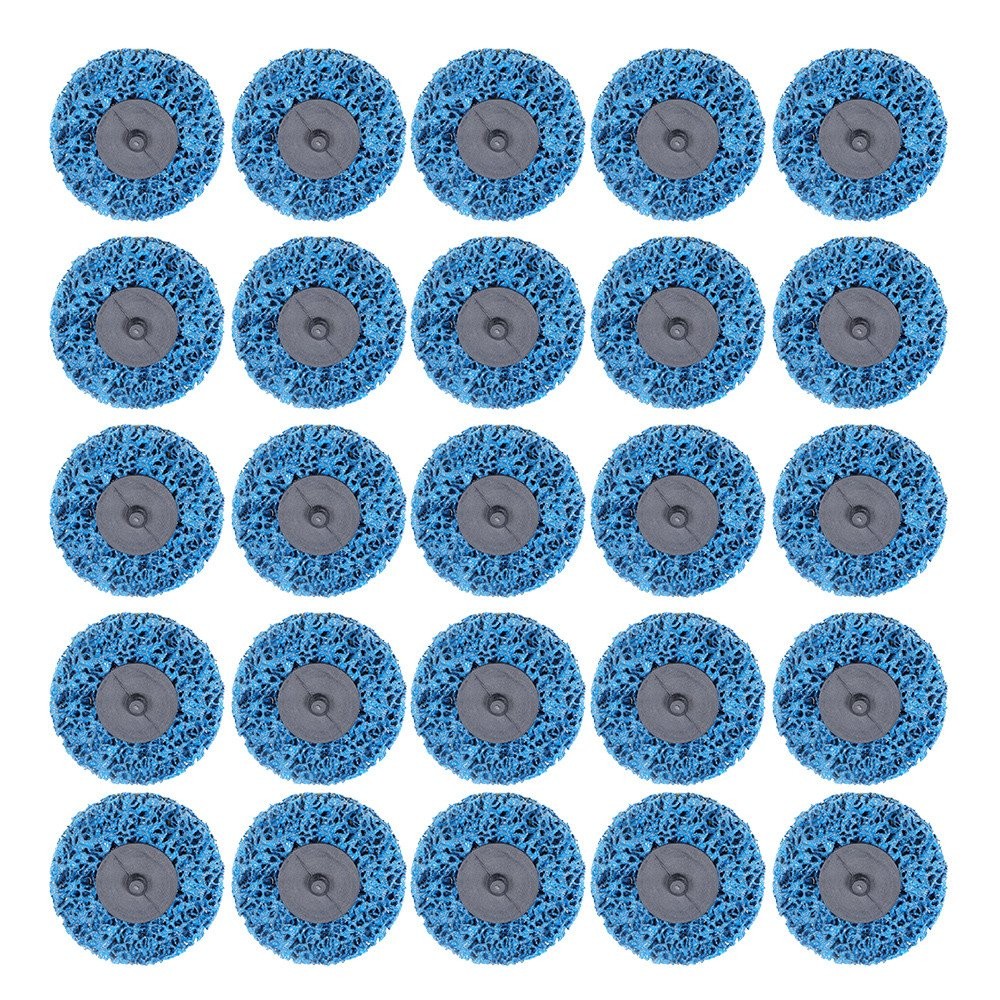 Blue 25 Pack 3 Inch Quick Change Easy Strip & Clean Discs For Paint Rust