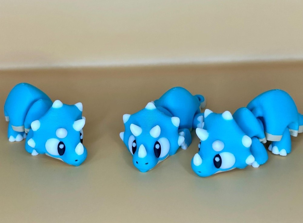 3D Printed Jiggle Pet Triceratops