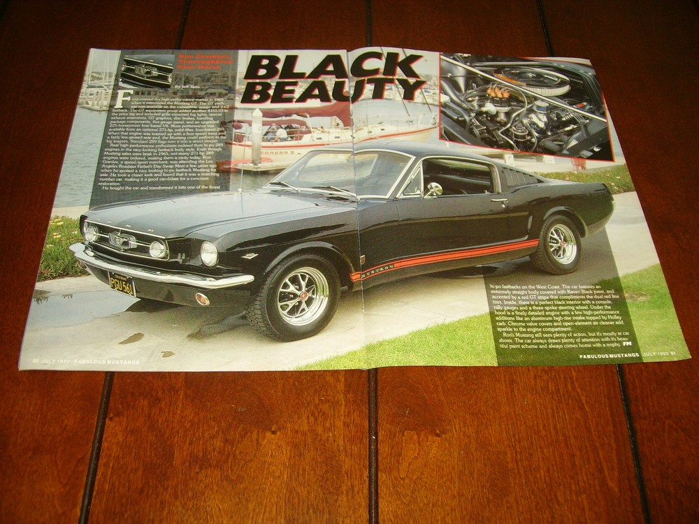 1965 FORD MUSTANG GT FASTBACK   ***ORIGINAL 1990 ARTICLE***