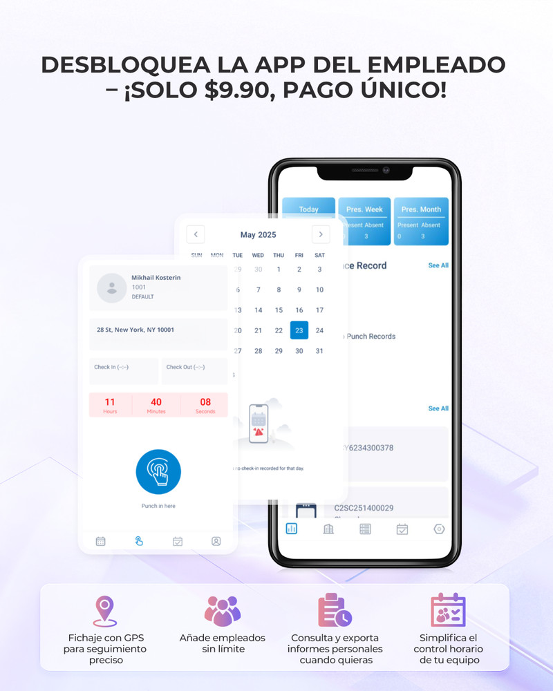 NGTeco TC4 Time Clock Cloud-Based 2.4G WiFi Customization Rule Clock in Machine