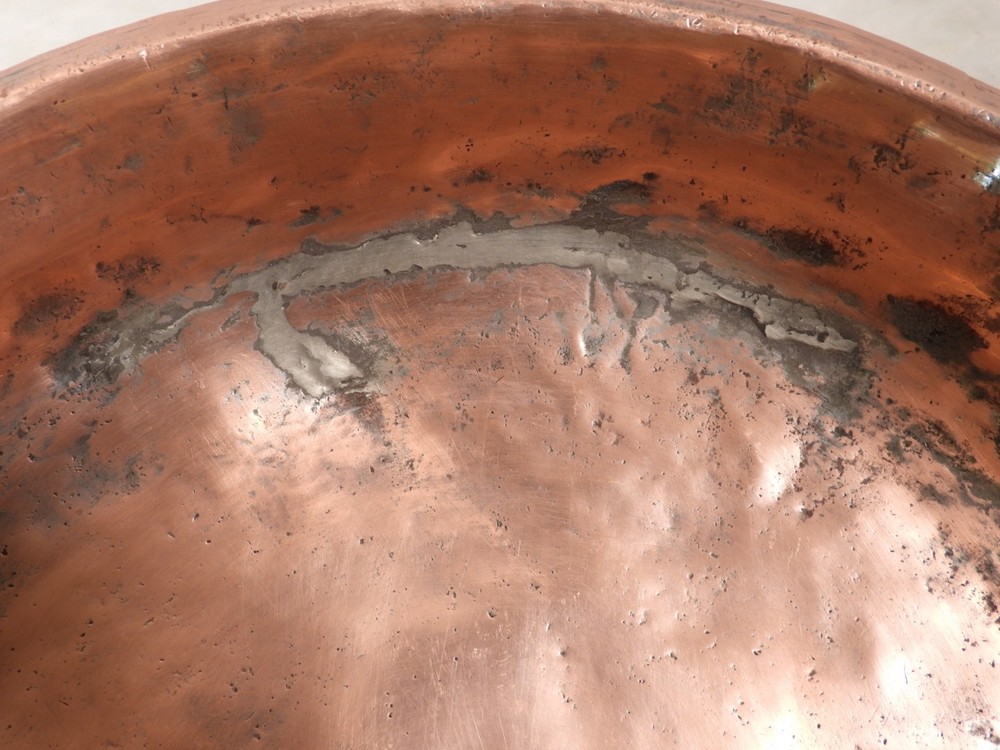 Vintage Handmade Copper Shallow Bowl