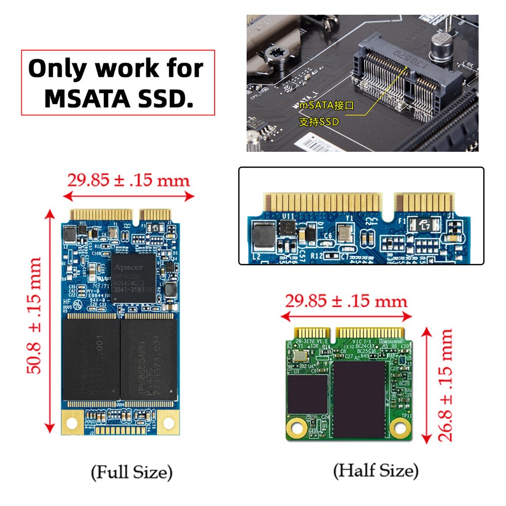 mSATA SSD Enclosure Reader/Writer,USB A/USB C to Mini SATA SSD Enclosure Adapter