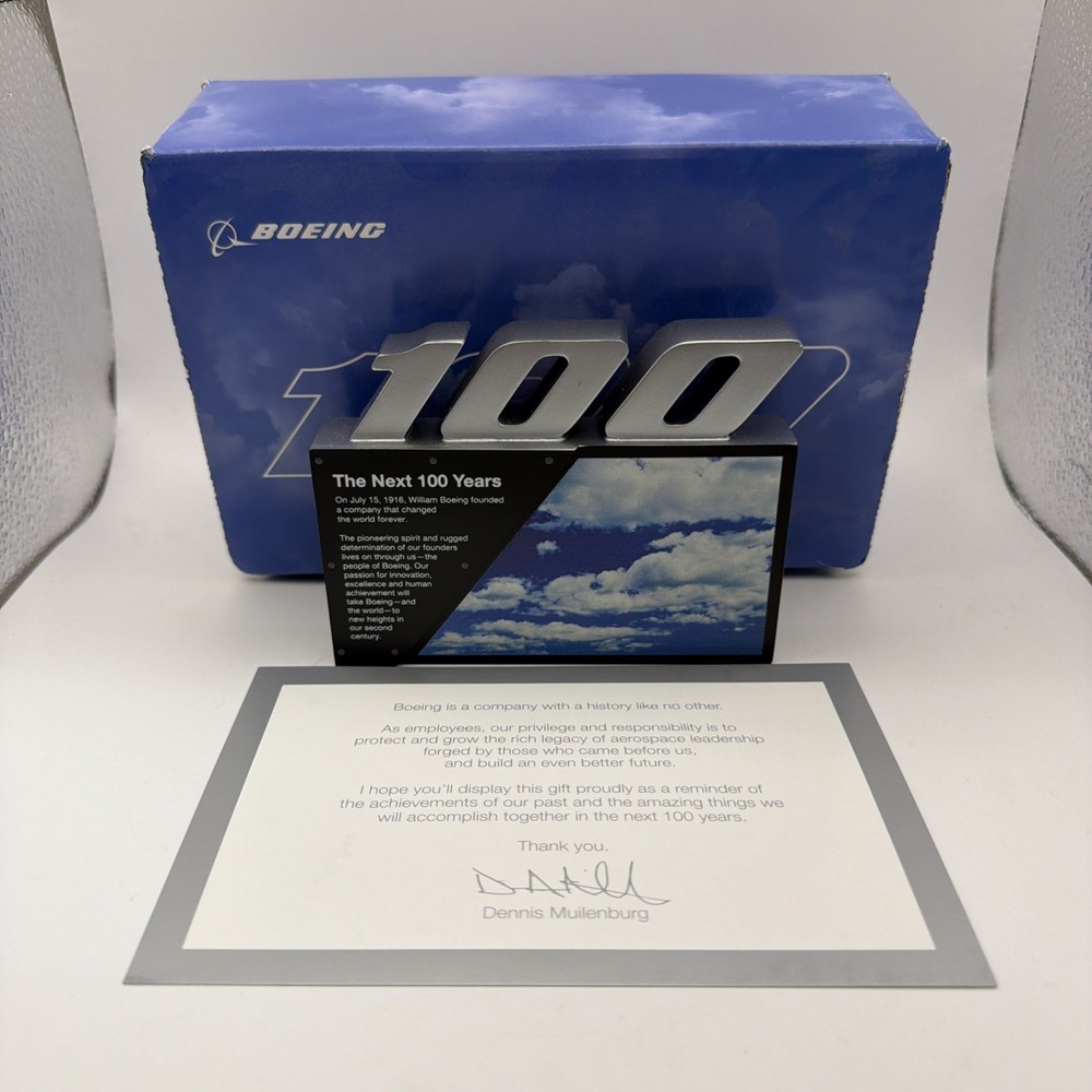 Boeing 100 Year Anniversary Paperweight Plaque