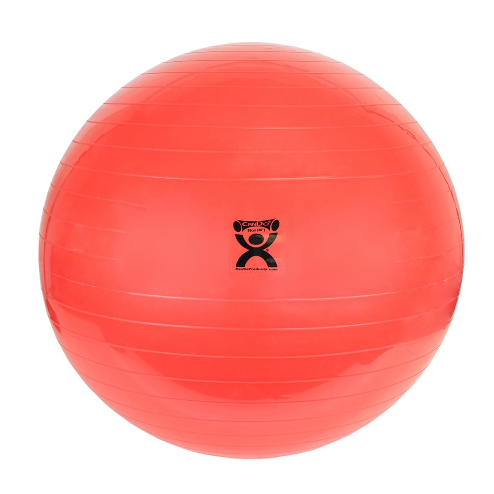 Inflatable Exercise Ball - Red 37.4" Durable Extra Thick Non-Slip Stability B...