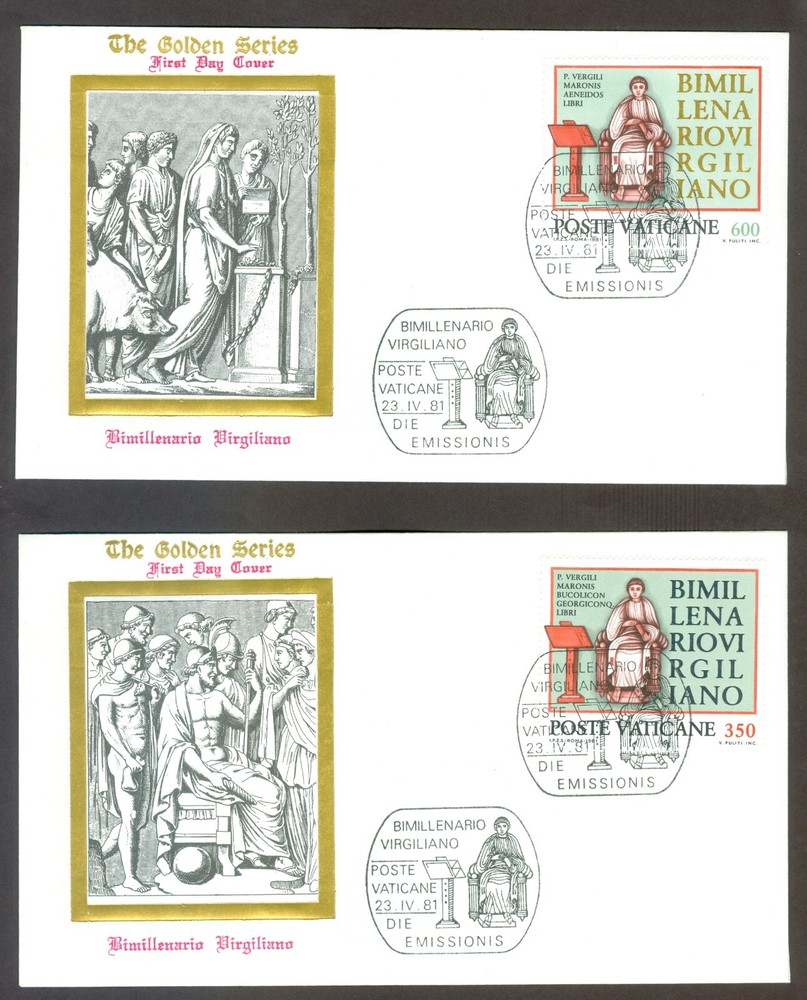 Vatican City Sc# 685-6: Virgil on FDC