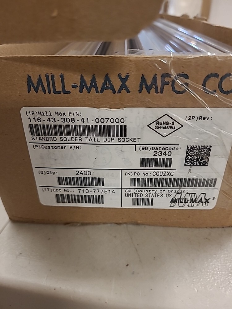 Mill-Max 2400 pcs StandardSolder Tail Dip Socket