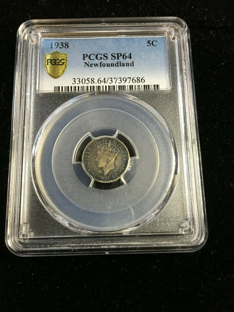 1938  PCGS Graded Newfoundland ¢5 Cent **SP-64** #7686